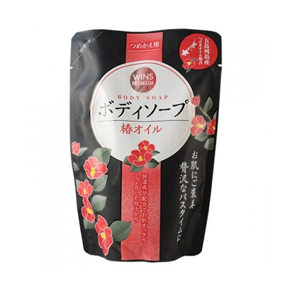 Премиум крем-мыло для тела с маслом камелии "Wins Camellia oil body soap" МУ, 400 мл, Япония