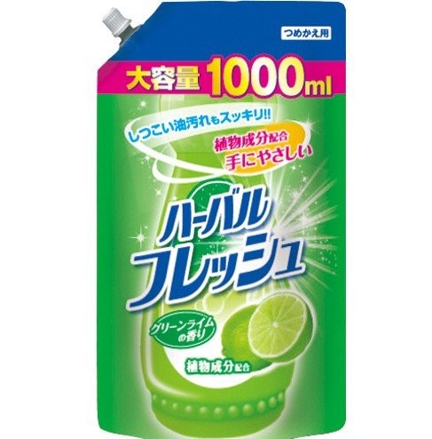 Средство для мытья посуды, овощей и фруктов (аромат лайма) МУ с крышкой, 1000 мл, Япония