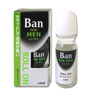 Мужской роликовый концентриров. дезодорант-антиперспирант "Ban Roll On" аромат цитрус,LION, 30 мл, Япония