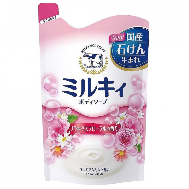 Молочное крем-мыло для тела  тонкий цветочный аромат,"Milky Body Soap", 400 мл, Япония