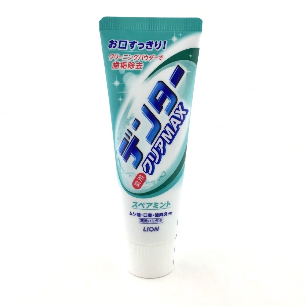 Зубная паста супер-очищающая для защиты от кариеса с микропудрой со вкусом мяты, LION,"Dentor Clear MAX Spearmint", 140 гр, Япония