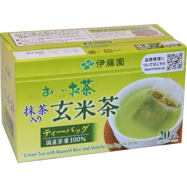 Чай зеленый с коричневым рисом,  пакетированный , Genmaicha ,ITOEN, 40 гр, Япония