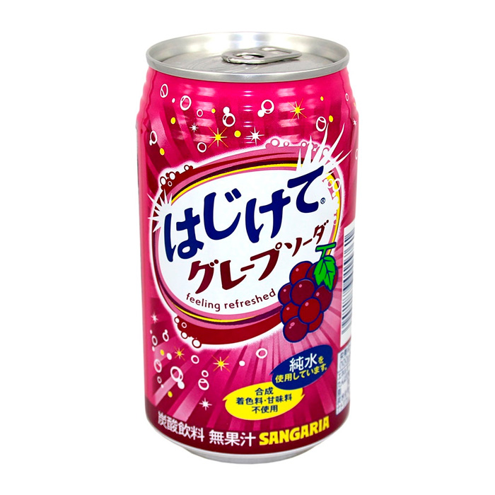 Напиток газированный GRAPE со вкусом винограда, SANGARIA, 350 гр, Япония
