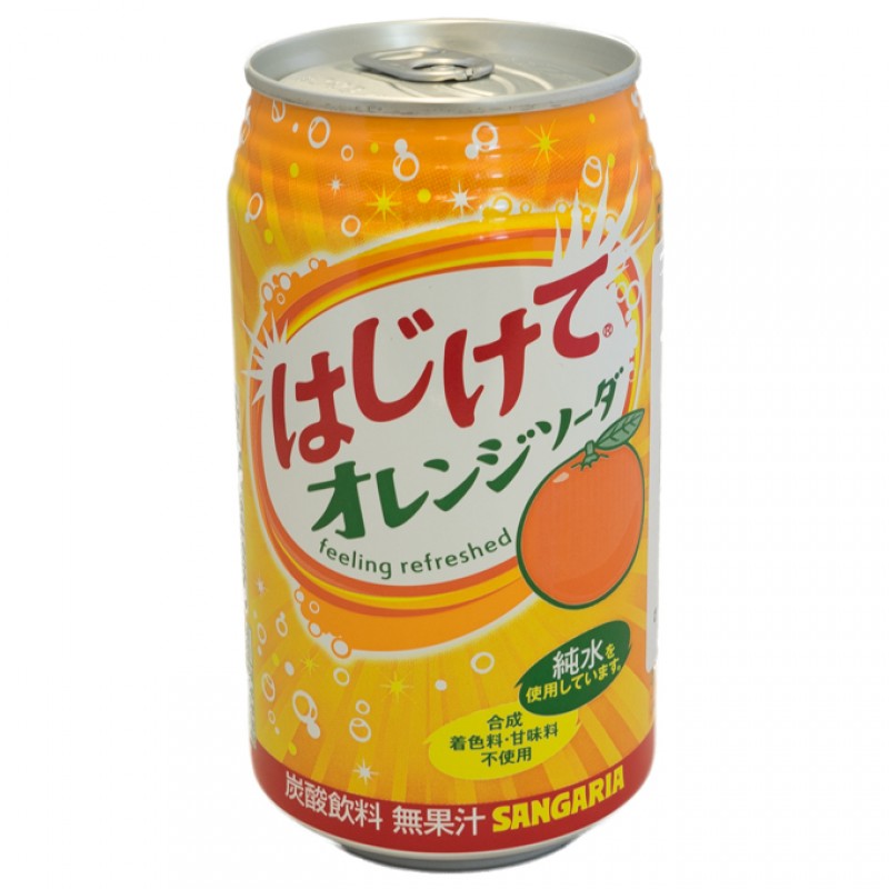 Напиток б/а газированный "ORANGE", со вкусом апельсина,SANGARIA, 350 мл, Япония