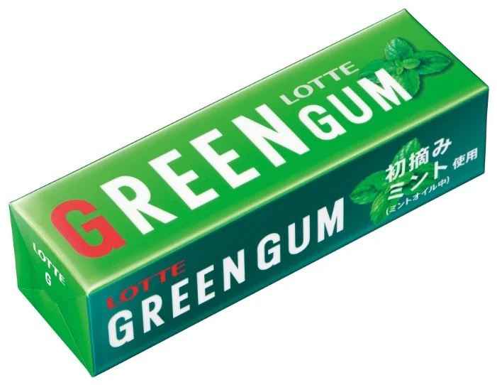 Резинка жевательная "Грин Гам" (GREEN  GUM), Lotte, 30 гр, Япония