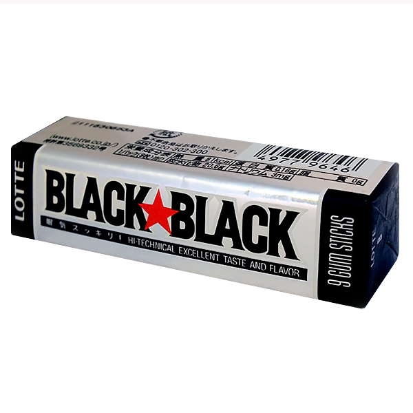 Жев. резинка BLACK BLACK GUM  Lotte 30г. Япония, 30 гр