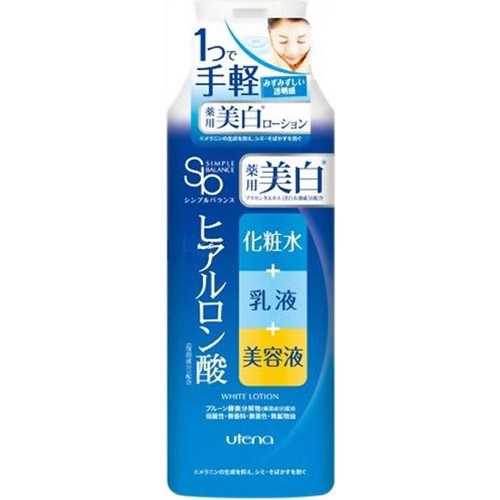 Лосьон увлажняющий  , три в одном с гиалуроновой кислотой с эффектом выравнивания цвета кожи,"UTENA" "Simple Balance", 220 мл, Япония