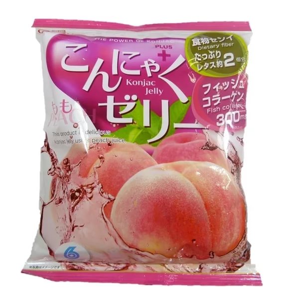 Желе “Yukiguni Aguri” порционное Конняку со вкусом персика (6шт х18г), 108 гр, Япония