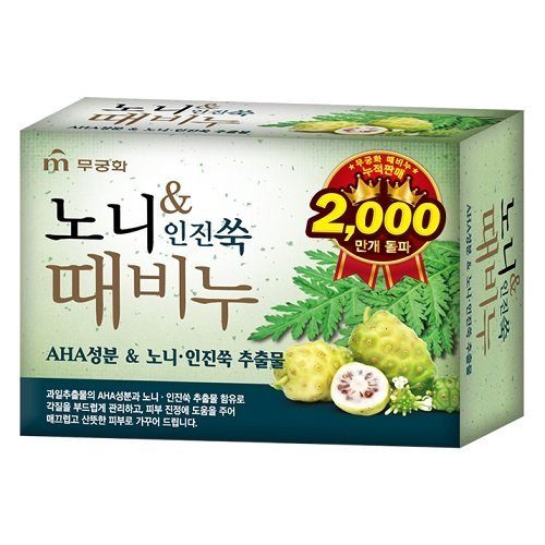 Мыло с экстрактом нони (отшелушивающее и успокаивающее),  "Noni & Foremost mugwort Body Soap", MKH, 100 гр, Корея