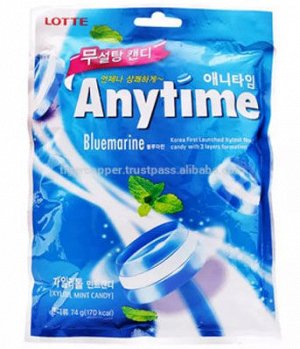 Карамель "Xilitol Anytime " Блюмарин ( мята, шалфей,анис и др.), 74 гр, Корея