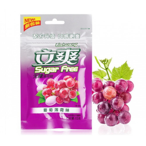 Конфеты без сахара "Виноград-мята", «Lishuang Sugar Free», 15 гр