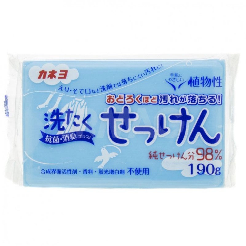 Хозяйственное мыло Laundry Soap для стойких загрязнений с антибактериальным и дезодорирующим эффектом, KANEYO 190 г, Япония