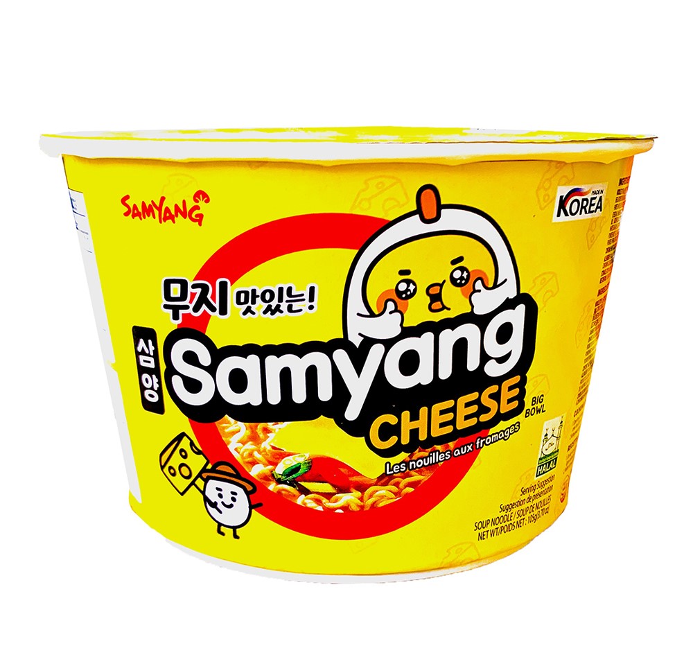 Лапша Samyang Cheese big bowl со вкусом сыра Cheese big bowl банка,105г. Ю. Корея, 105 гр, Корея