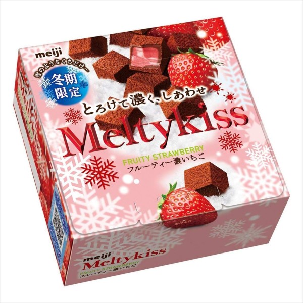 Шоколадные конфеты с натуральной клубникой Melty Kiss - Premium Chocolate Meigi 60 гр, Япония
