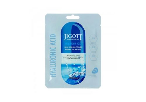 Маска для лица тканевая ампульная с плацентой Placenta Real Ampoule Mask 27 мл "Jigott", Корея