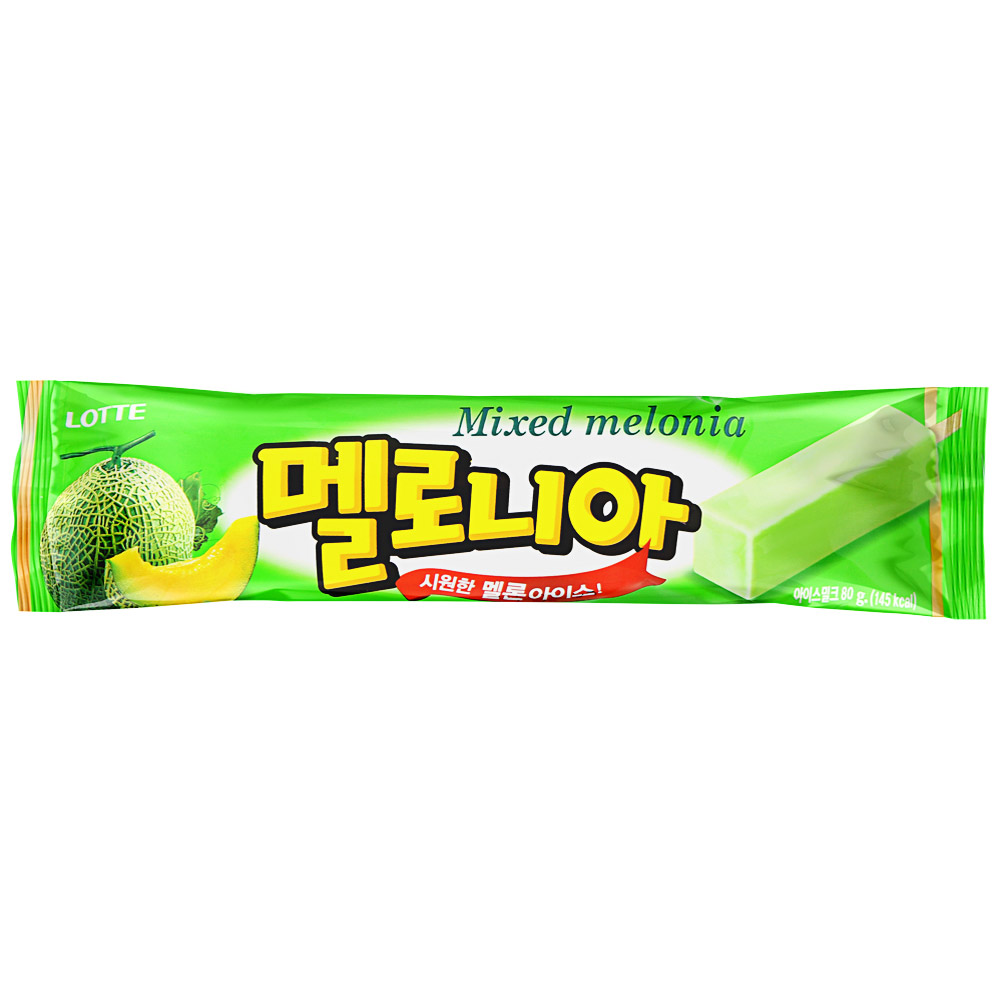 Мороженое "Мелония" Двойная дыня  80г., Lotte, Корея