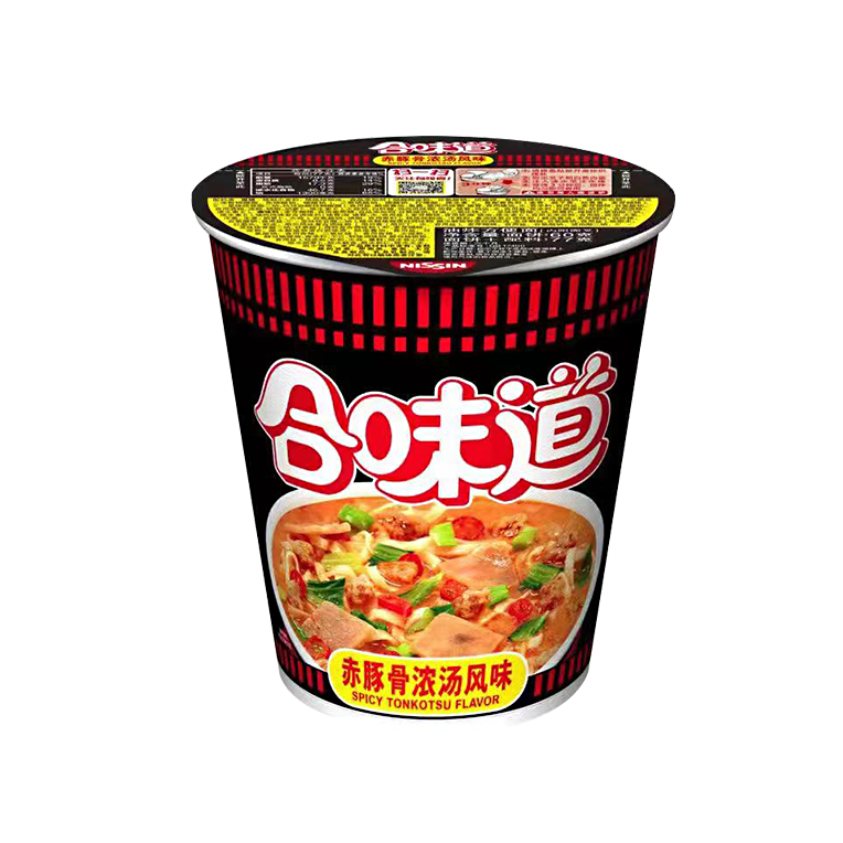 Лапша NISSIN со вкусом тонкацу с говядиной острая SPICY CUP TONKOTSU 81г. КНР, Китай