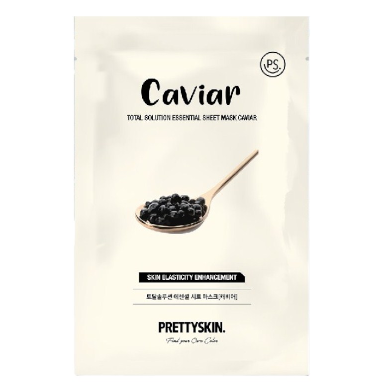 Маска для лица с экстрактом икры PrettySkin Mask Sheet Caviar Total Solution Essential  23г.