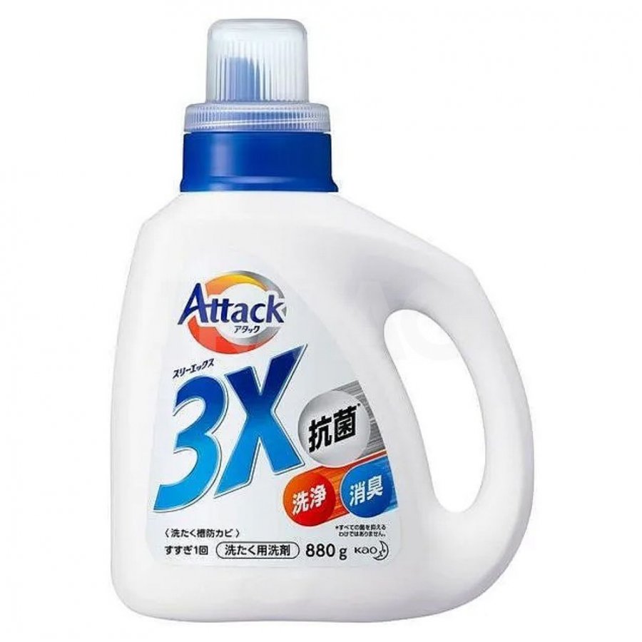 Гель для стирки KAO Attack 3X Тройная сила освежающий аромат 880г. Ю.Корея