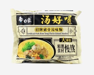 Лапша BaiXiang со вкусом мясного супа на свинных косточках с овощами и приправами (пакет) 113г КНР