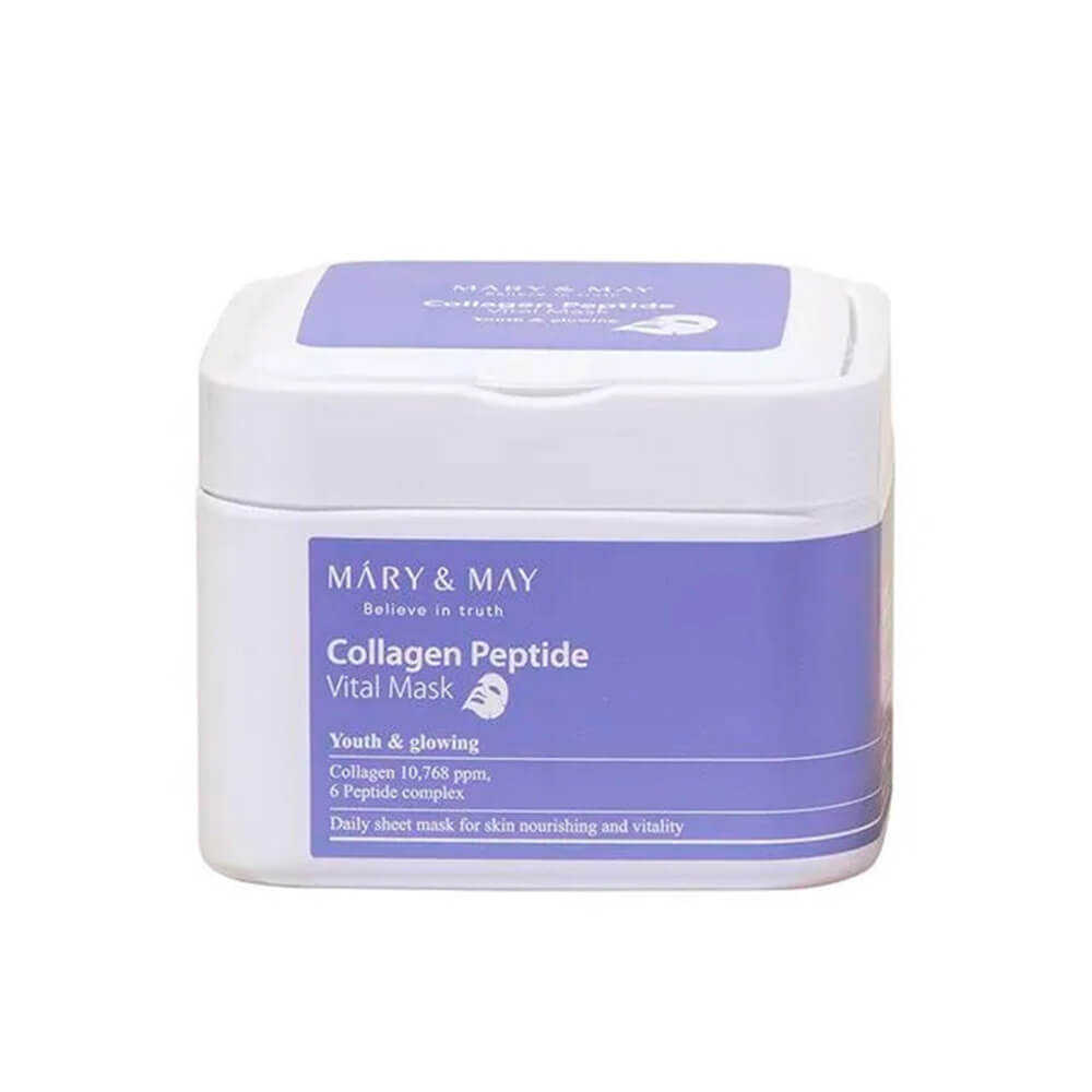 Набор увлажняющих лифтинг-масок c пептидами Mary&May Collagen Peptide Vital Mask 30шт., Ю.Корея