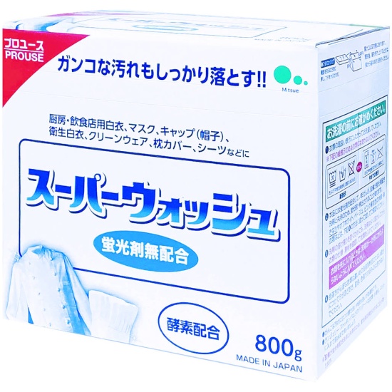 Мощный стиральный порошок с ферментами для белого белья Mitsuei Super Wash 800г.