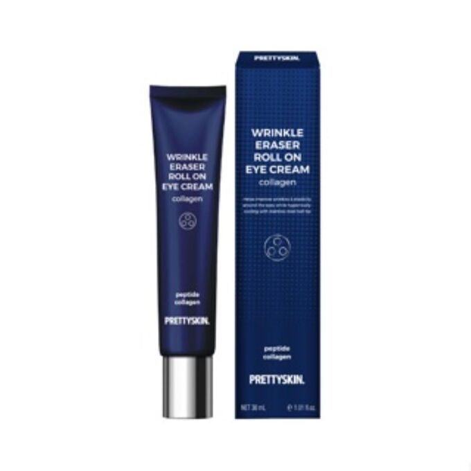 Крем-роллер для век антивозрастной с коллагеном, PrettySkin Eye Cream Wrinkle Eraser Roll On Collage, 30мл. Ю.Корея