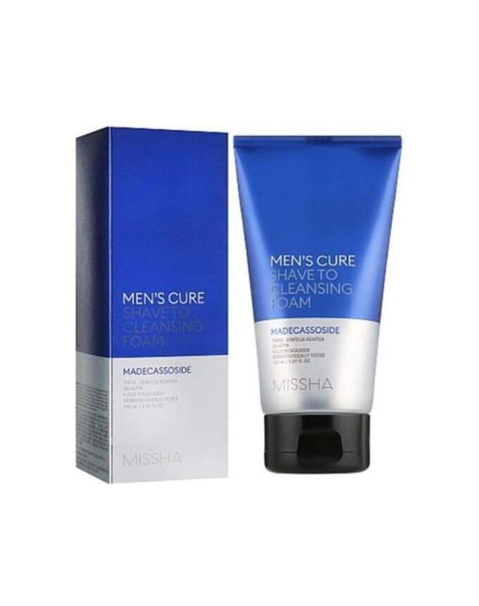 Мужская пенка для бритья и умывания, MIssha Men's Cure Shave To Cleansing Foam 150мл. Ю.Корея