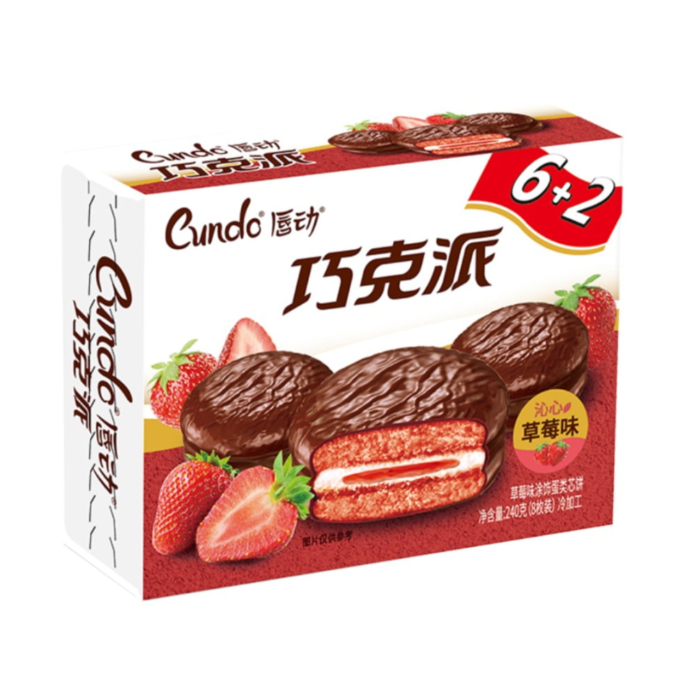 Пирожное Choco Pie со вкусом клубники Cundo 240г. КНР