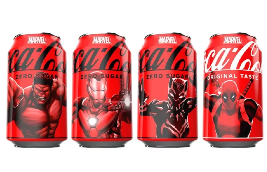 Лимонад Coca-Cola Zero, (коллекция Marvel)  350 мл. Coca Cola Япония