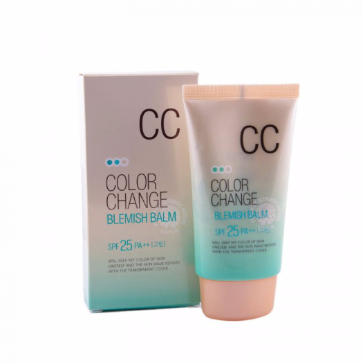 Матирующий СС-крем с цветовыми капсулами, Welcos Lotus Color Change Blemish Balm SPF25 PA++, 50мл.