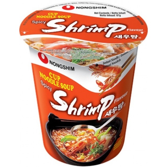 Лапша Nongshim Shrimp со вкусом креветок, острая с овощами и морской капустой 67г. Ю.Корея, Корея