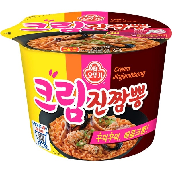 Лапша Ottogi со вкусом морепродуктов в сливочном соусе "Cream Jinjjambbong Ramen", стакан 105г. Ю.Корея, Корея