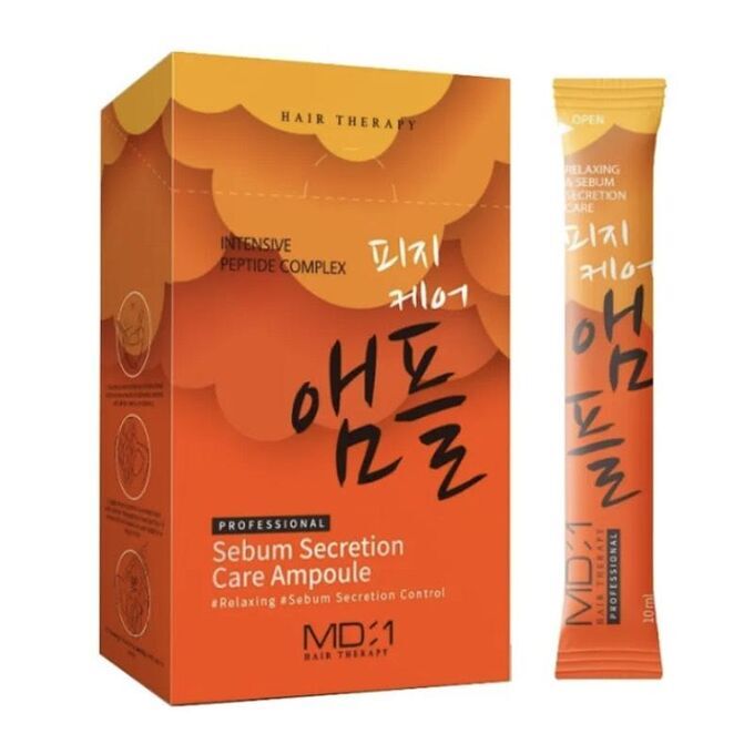 Маска для волос ампульная с пептидами для контроля секреции кожного сала против перхоти 10мл*1шт.