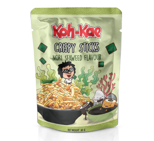Снек Koh-Kae Хрустящие палочки со вкусом морских водорослей нори 60г. Тайланд