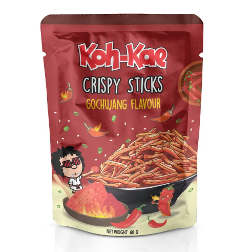 Снек Koh-Kae Хрустящие палочки со вкусом пасты кочуджан (острые) 60г. Тайланд