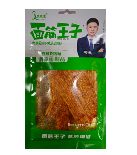 Cнек Yujinlong соевый "Острые мучные полоски со вкусом барбекю" (зелен.) 76г.