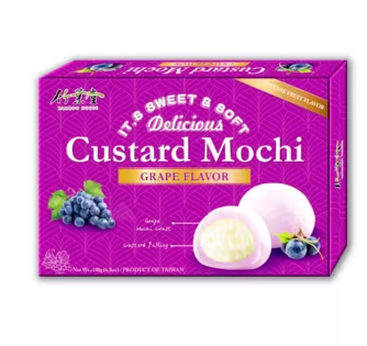 Моти пирожные Bamboo House с заварным кремом "Виноград" Custard Mochi Grape Flavor 180г. Тайвань