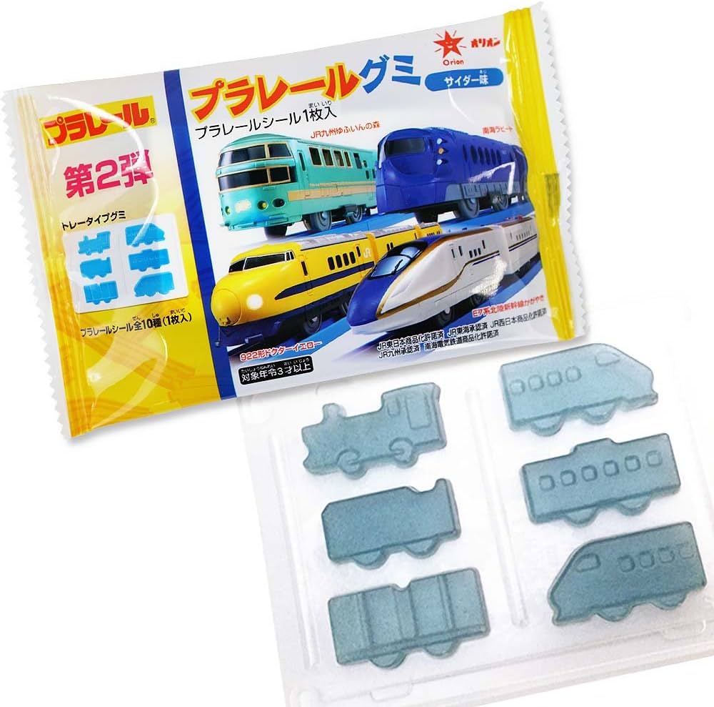 Мармелад со вкусом содовой Plarail Gummy Cider Flavor с наклейкой Orion, 25 гр. Япония, Япония