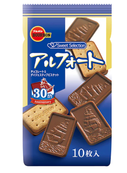 Печенье Alfort с молочным шоколадом Bourbon, 90,9 гр. Япония