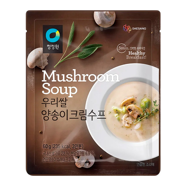 Крем-суп грибной на основе рисовой муки "MUSHROOM SOUP" 60г. Ю.Корея