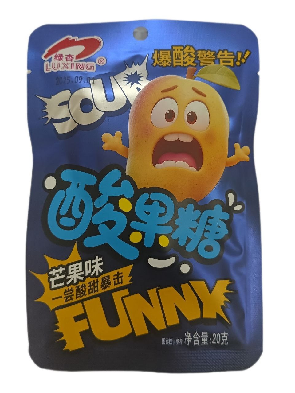 Кислые фруктовые конфеты FUNNY вкус Манго 20гр КНР