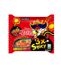 Лапша BULDAK 3х spicy со вкусом курицы Hot chicken flavor ramen 140г. пачка,  Bingoone, Китай