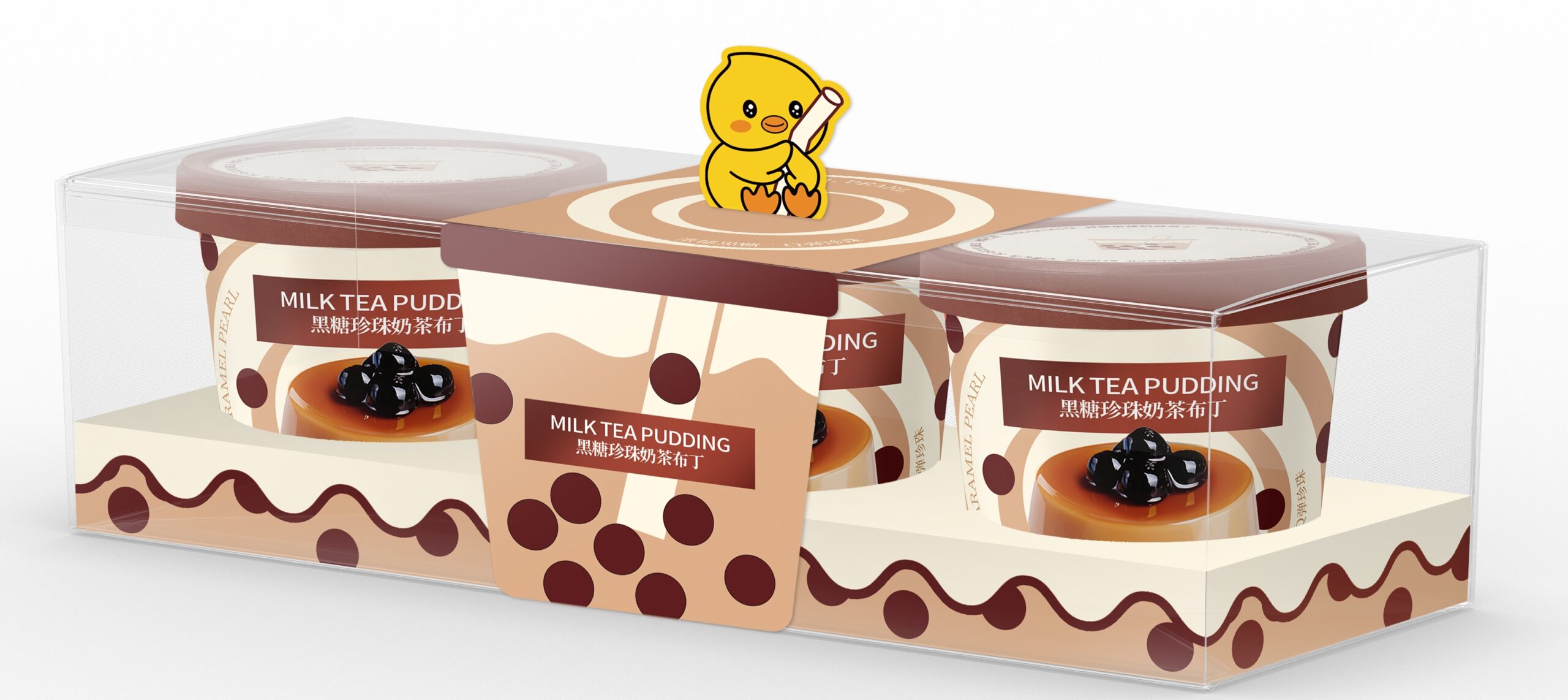 Пудинг "Little Yellow Duck"Little Nezha" чай с молоком, коричневый сахар, 375г. Китай, шт