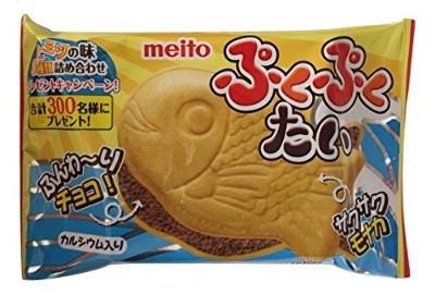 Вафельное печенье "Рыбки"  Тайяки с шоколадной начинкой  Meito, 16,5 г., Япония