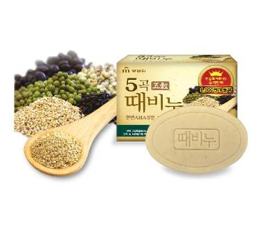 Мыло отшелушивающее и питающее , для тела с 5 злаками "Grain Body Soap" ,MKH, 100 гр, Корея