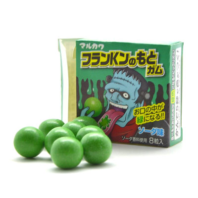 Жевательная резинка Marukawa  Франкенштейн , зеленый язык, Япония