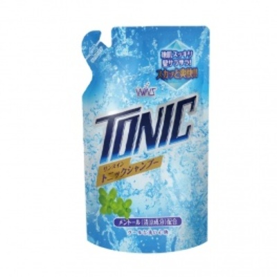 Шампунь-кондиционер , увлажняющий ,2 в1 , с  охлаждающим эффектом , "Wins rinse in tonic shampoо", запасной блок, 400 мл, Япония