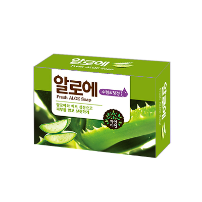 Мыло освежающее туалетное с экстрактом Алоэ вера "Fresh Aloe Soap", 100 гр, Корея