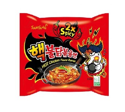 Лапша Samyang BULDAK со вкусом курицы очень острая Hot Chicken Flavor Ramen-2x Spicy 140г. Корея, 140 гр, Корея